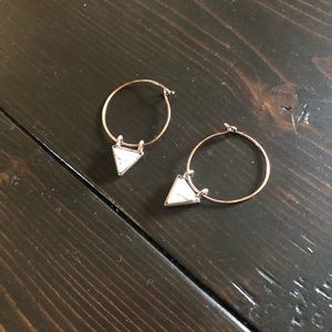 Universal Thread marble triangle copper earrings